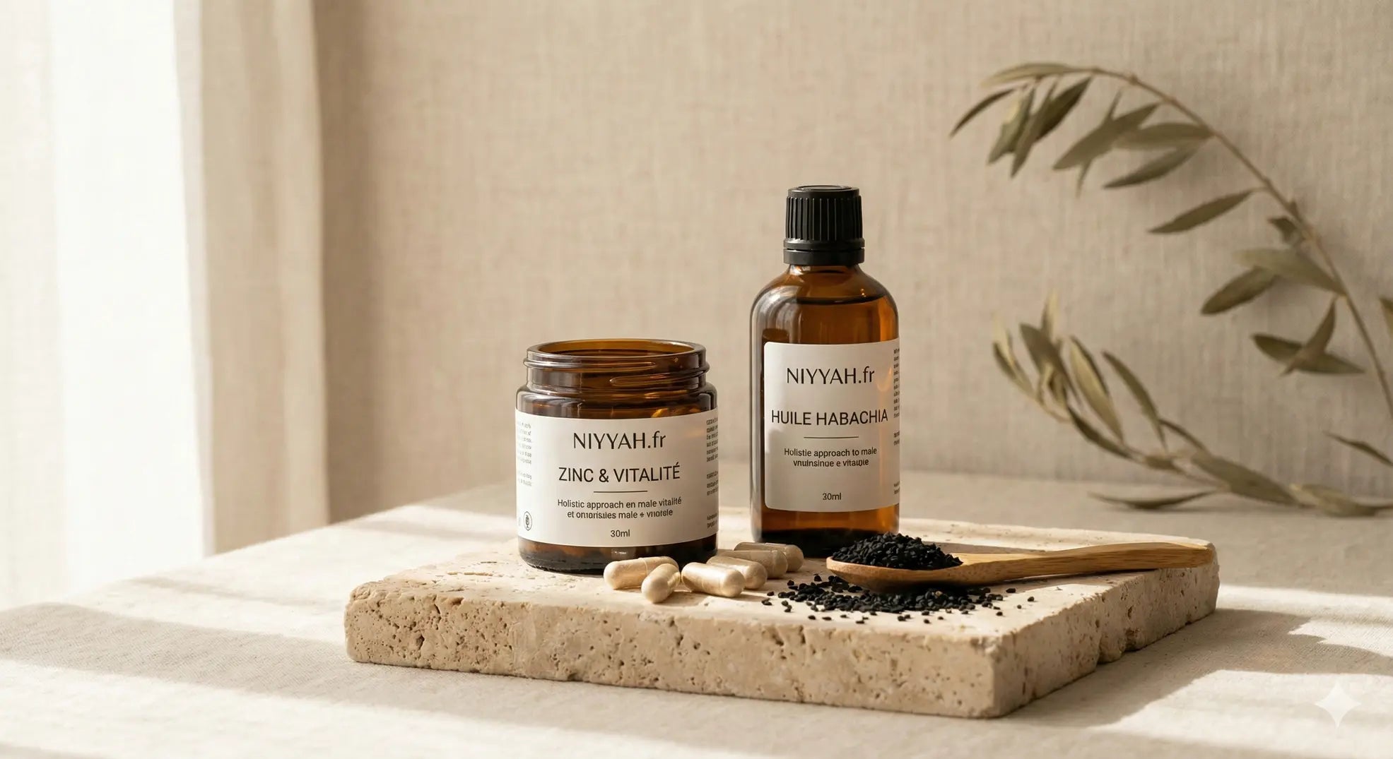 Mise en avant de produits NIYYAH sur un beau décors Image