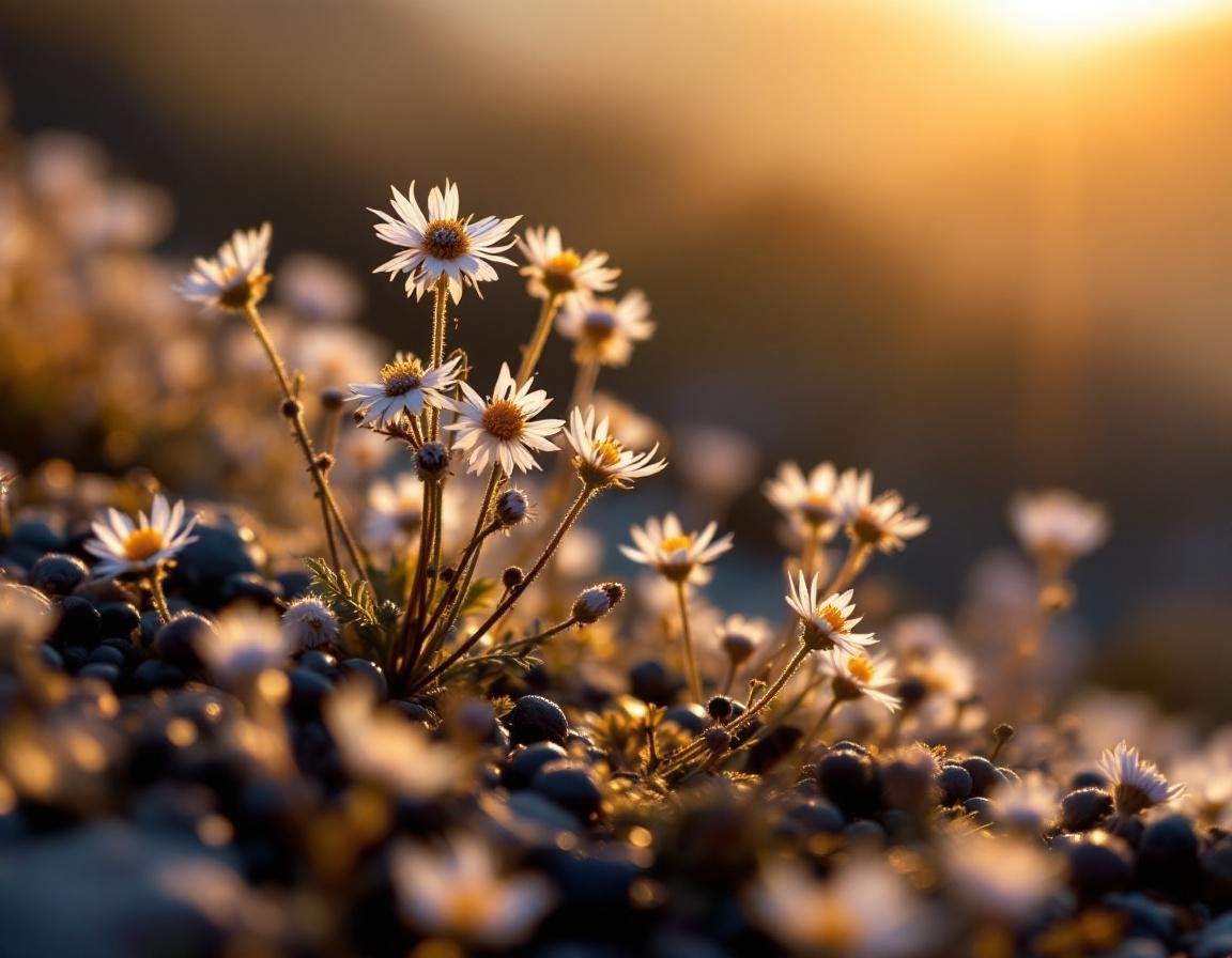 Capsules d’huile de nigelle évoquent l’essence du cumin noir au cœur des hauts plateaux éthiopiens, graines sombres et fleurs étoilées baignées d’une douce lumière dorée matinale. Image