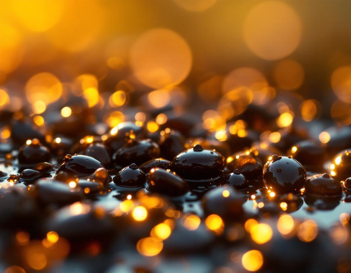 Scène végétale où l’huile habachia sublime les graines de nigelle perlant sur les pétales délicats lors d’une douce aube éthiopienne Image