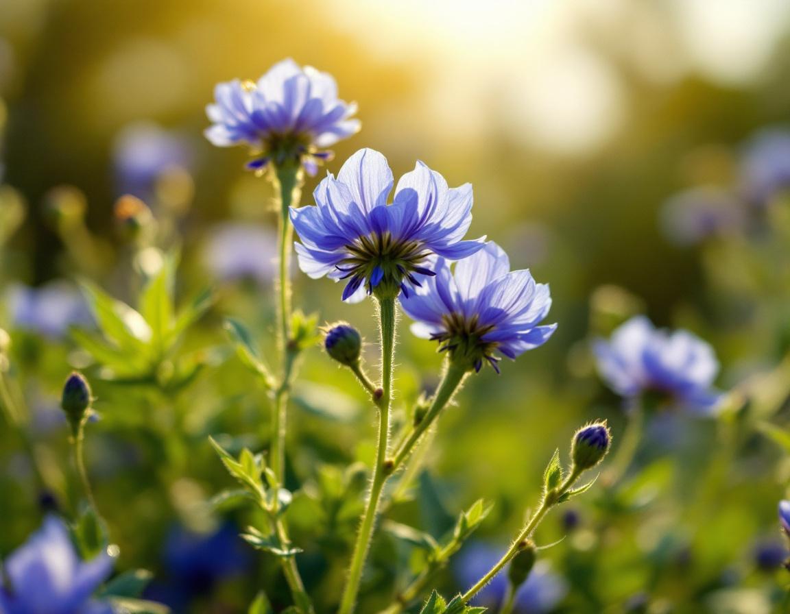 Champ infini de nigelle étincelante, où chaque pétale porte un éclat d’huile de graine de lin sous un souffle éthiopien doré. Image