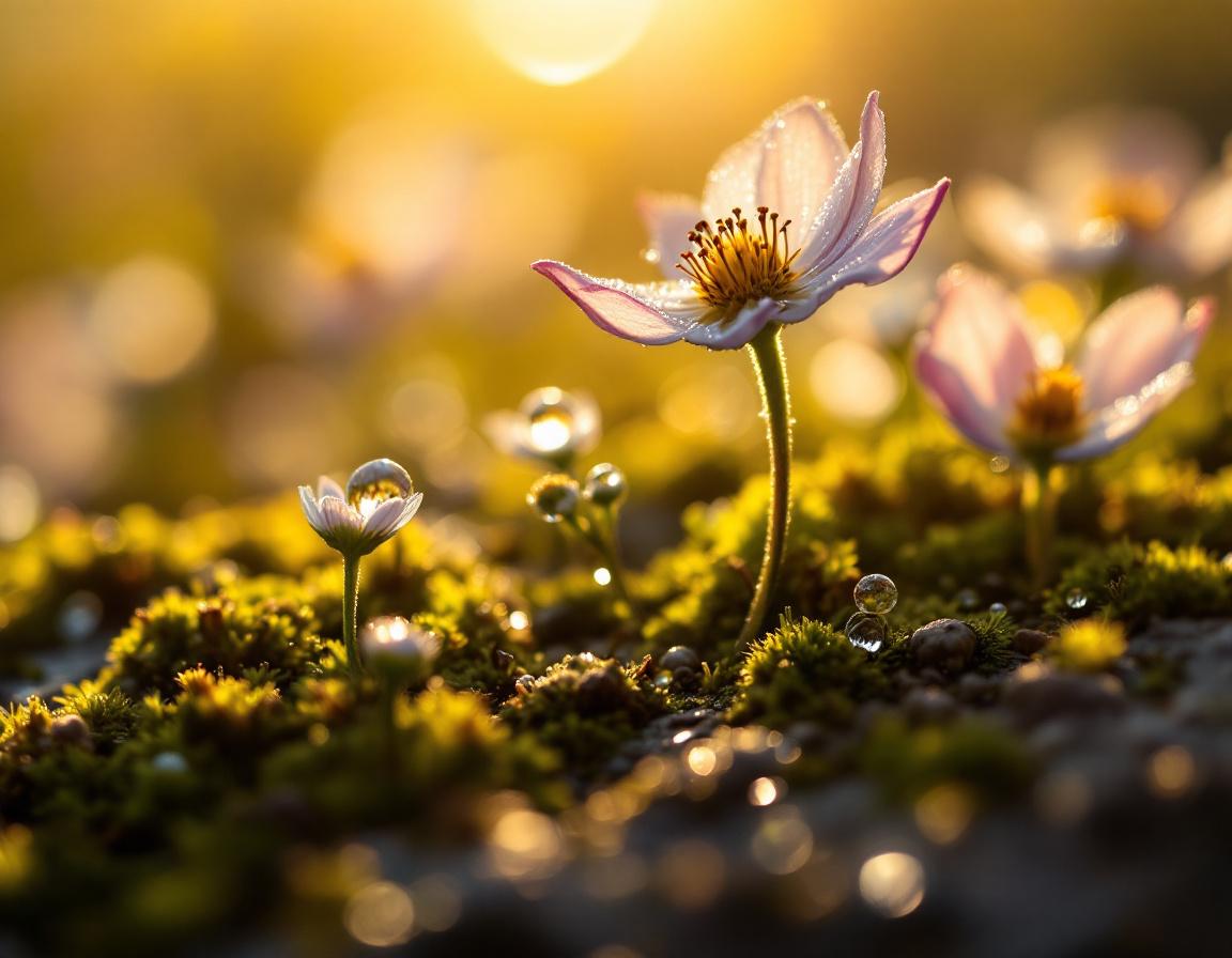 Une ambiance végétale intense où l’huile de nigel sublime les graines de nigelle baignées d’une lueur dorée sur un tapis de mousses éthiopiennes en macro captivant. Image