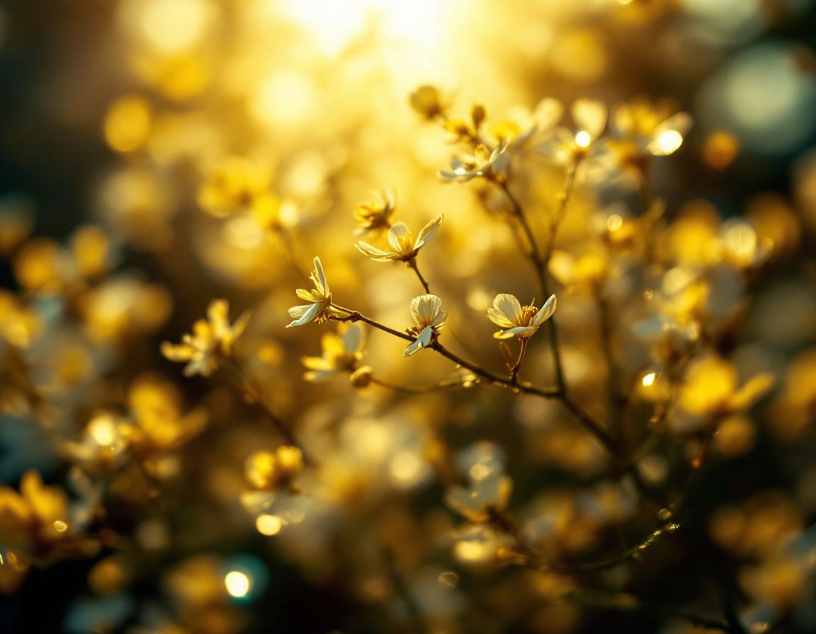 Dans un paysage végétal éthiopien, des fleurs de nigelle s’épanouissent sous une lumière dorée, tandis que l’huile de lin alimentaire capte l’éclat des gouttes scintillantes sur les graines. Image