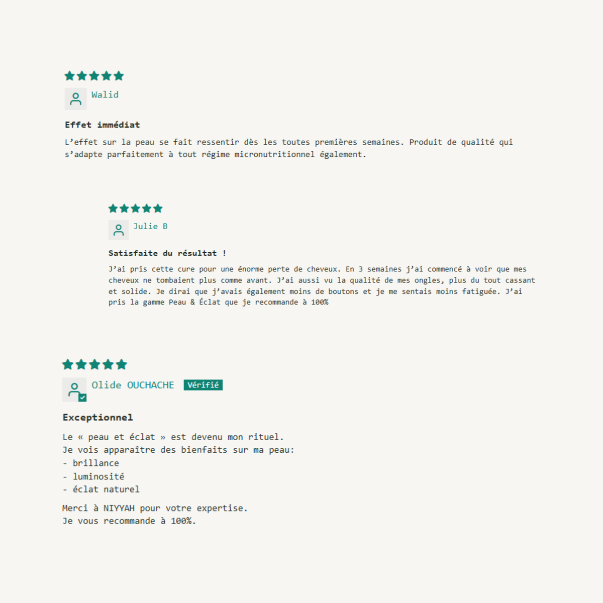 Avis client sur le complément alimentaire peau nigelle