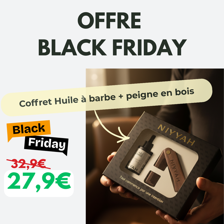 Coffret Soin barbe : Huile à barbe + peigne en bois