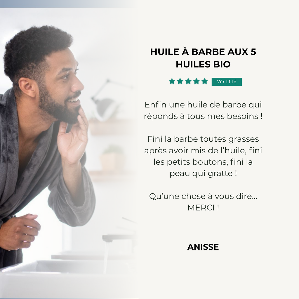 Coffret Soin barbe : Huile à barbe + peigne en bois