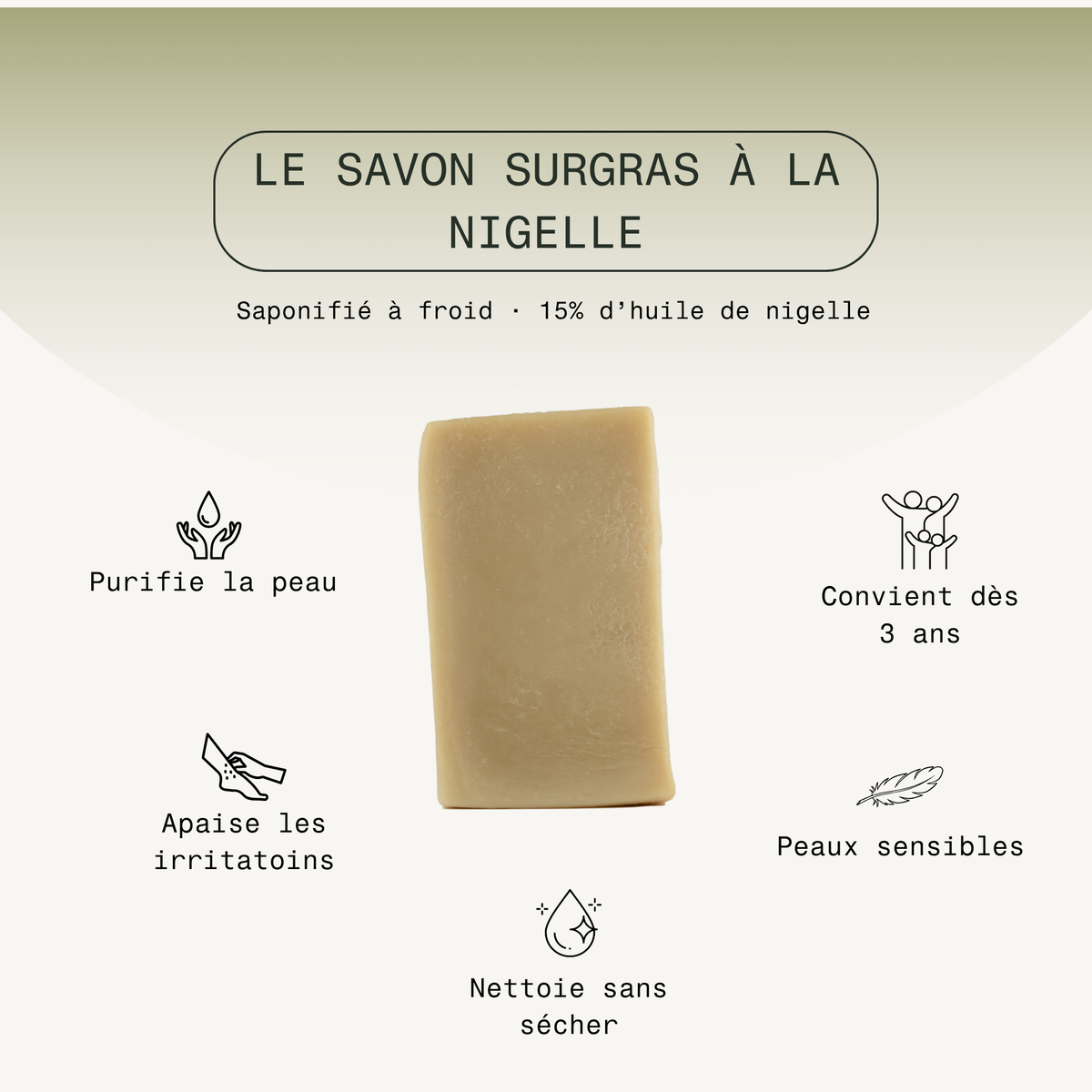 Savon Nigelle saponifié à froid