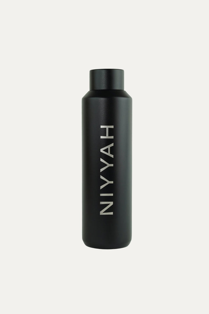 Gourde thermos noire NIYYAH 600 ml – bouteille isotherme élégante et durable - NIYYAH