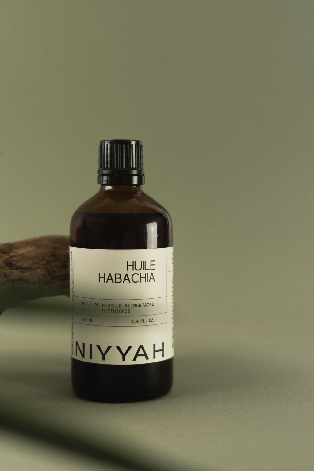 Flacon ambré d'huile de nigelle Habacha 100ml alimentaire pure pressée à froid origine Éthiopie